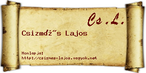 Csizmás Lajos névjegykártya